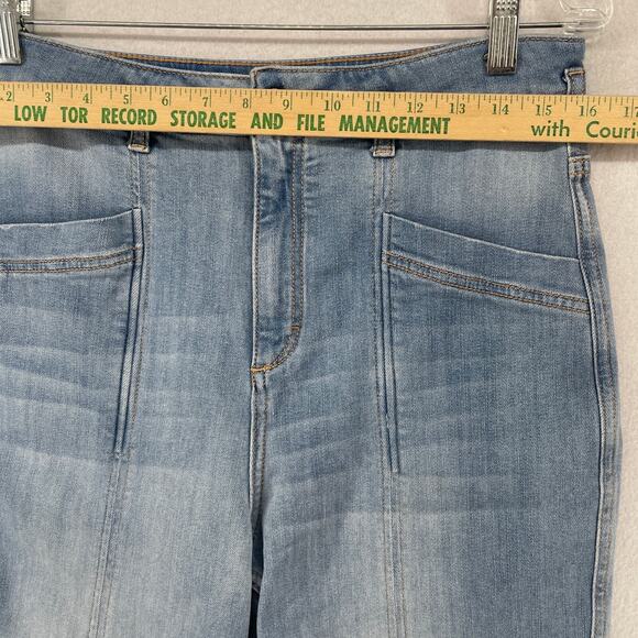 PILCRO Jeans 29 ANTHROPOLOGIE High Waist Tapered Ankle Light Wash Denim Blue - Picture 12 of 16